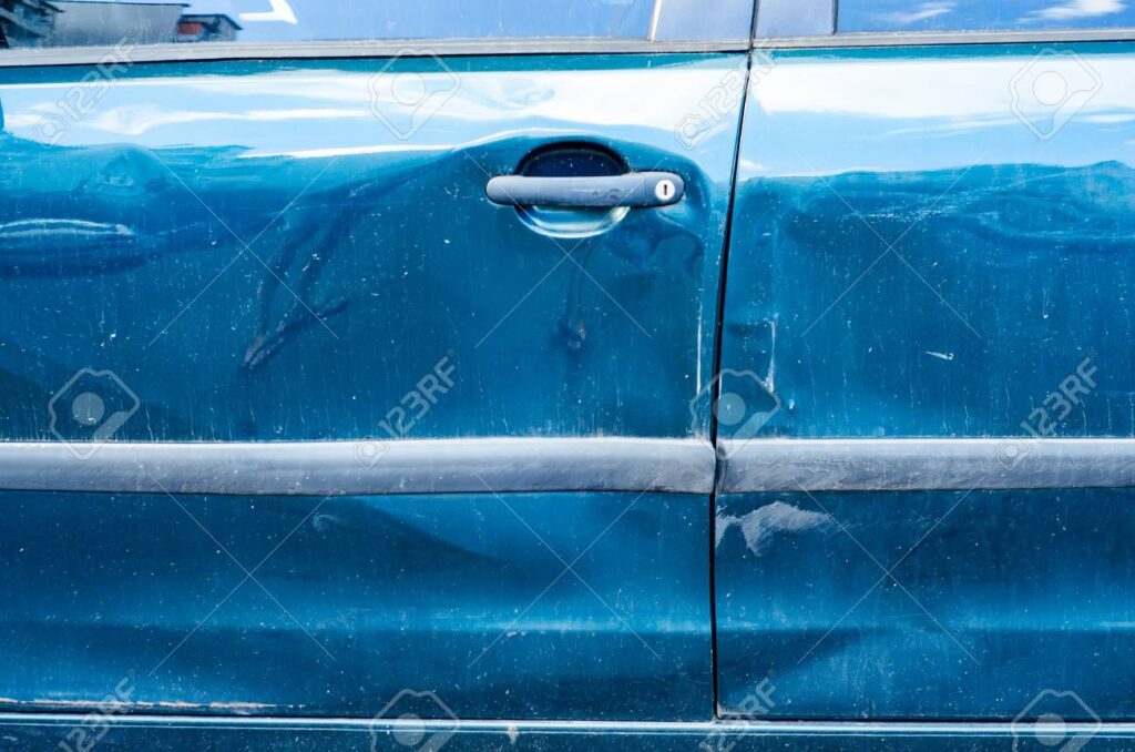 dented doors crumpled hoods and shattered glass