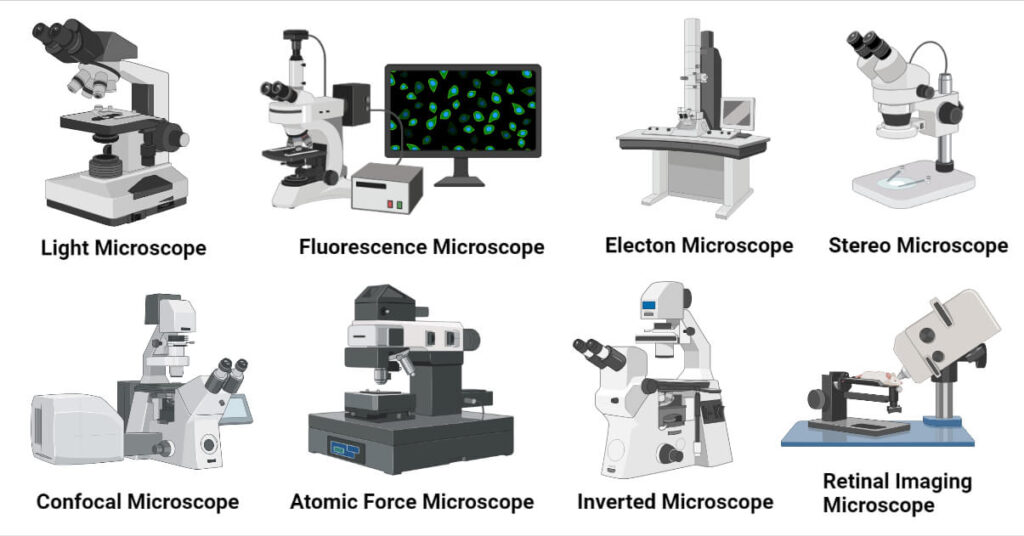 different types of microscopes and their uses