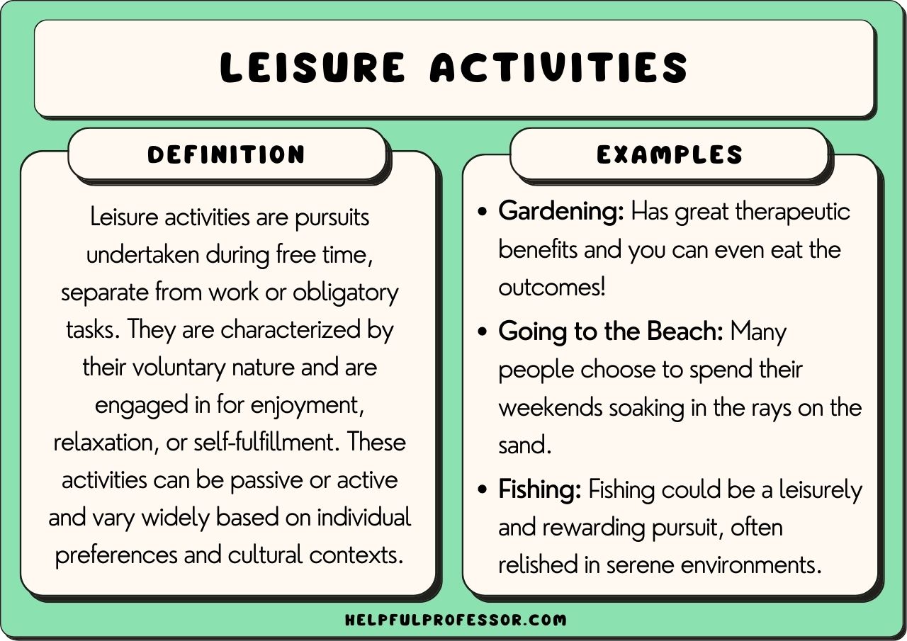 enjoyable leisure activities for a balanced lifestyle