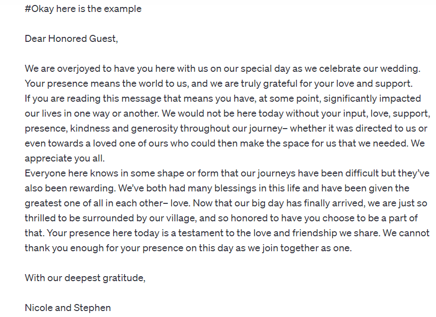 examples of a letter of appreciation