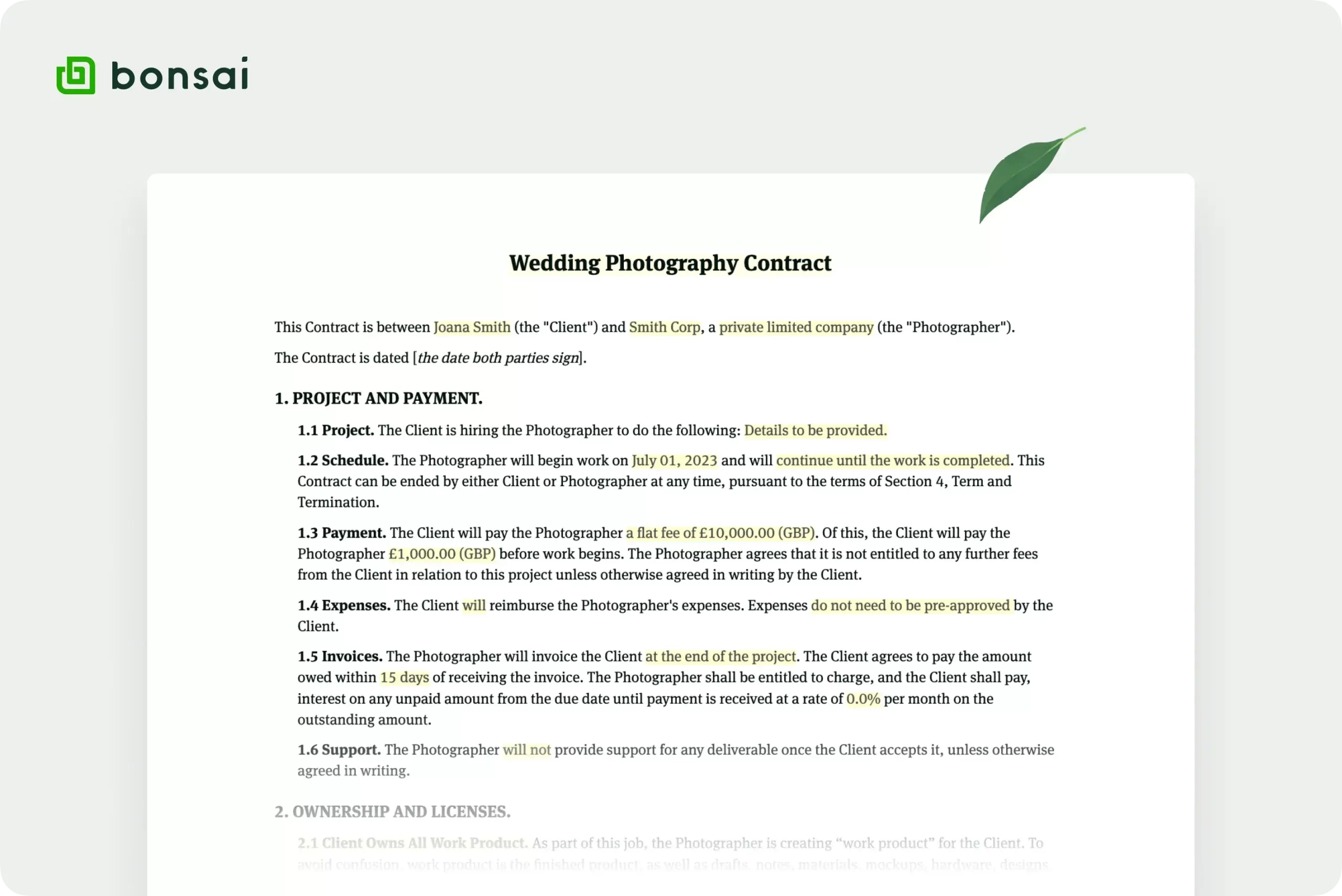 examples of a photography contract explained scaled