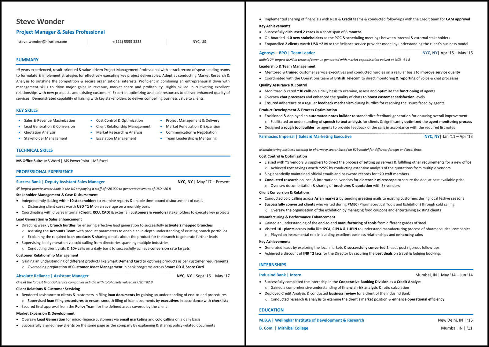 examples of a resume for sales associate success