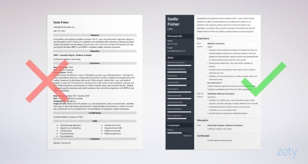 examples of a strong medical assistant resume to stand out
