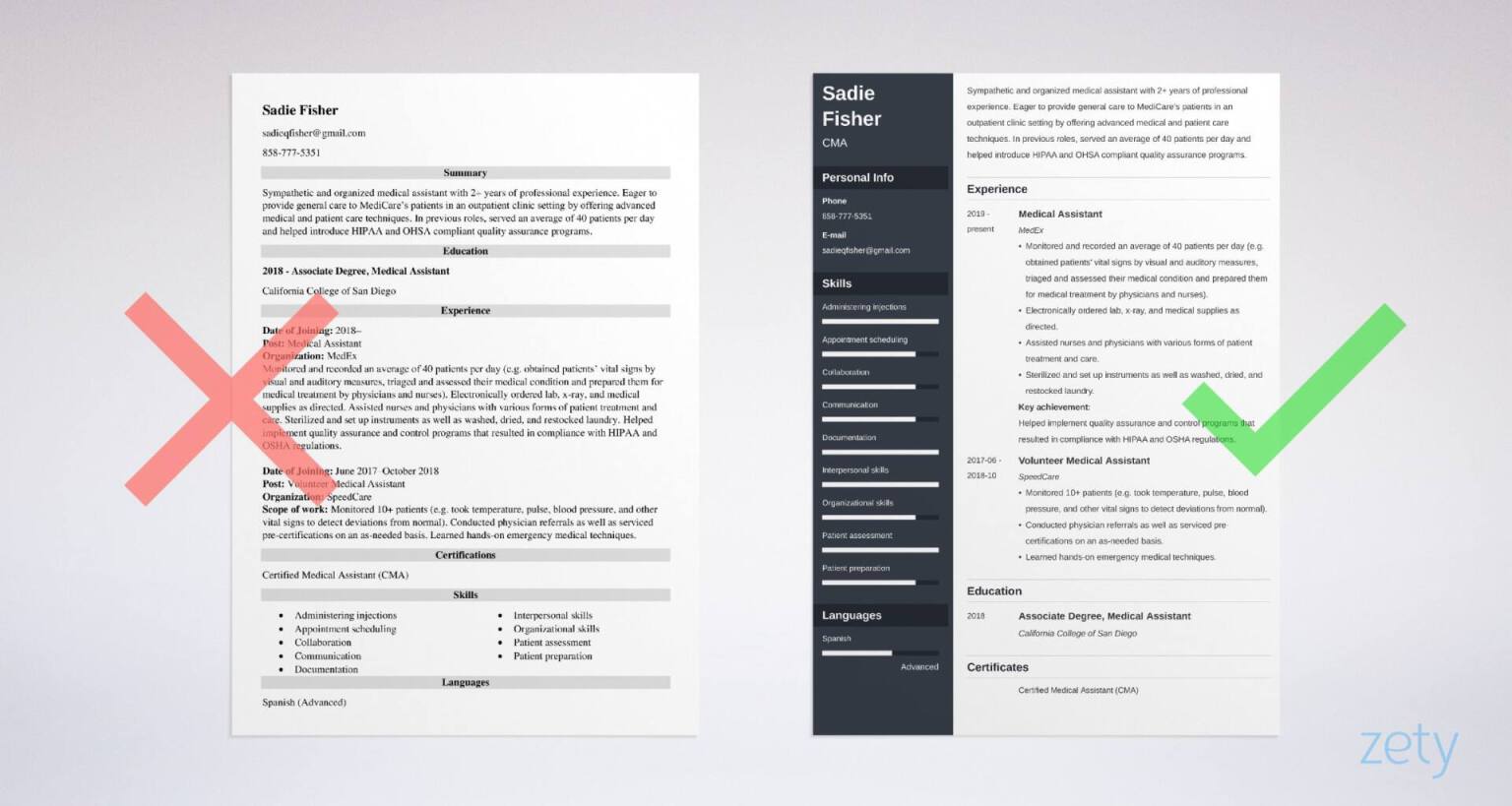 examples of a strong medical assistant resume to stand out