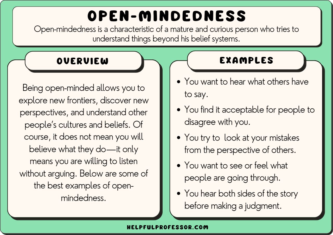 examples of being open minded in everyday life