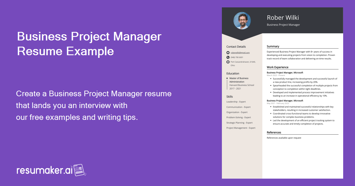 examples of effective project manager resumes