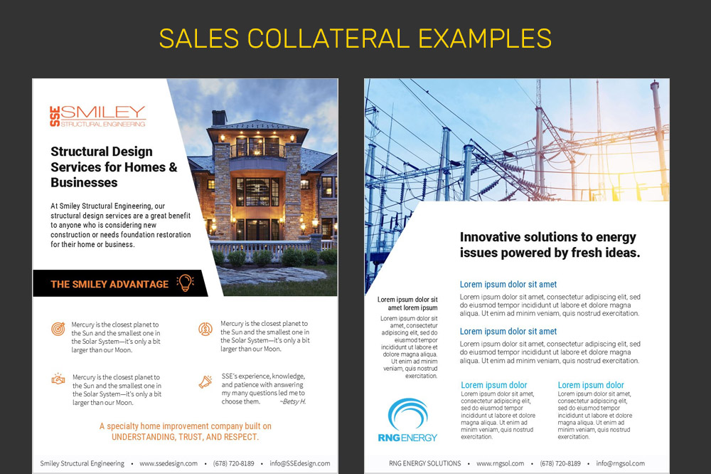 examples of effective sales collateral for success