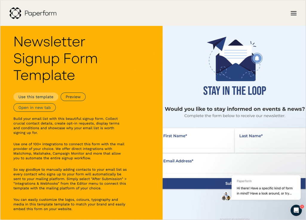 examples of effective websites with forms
