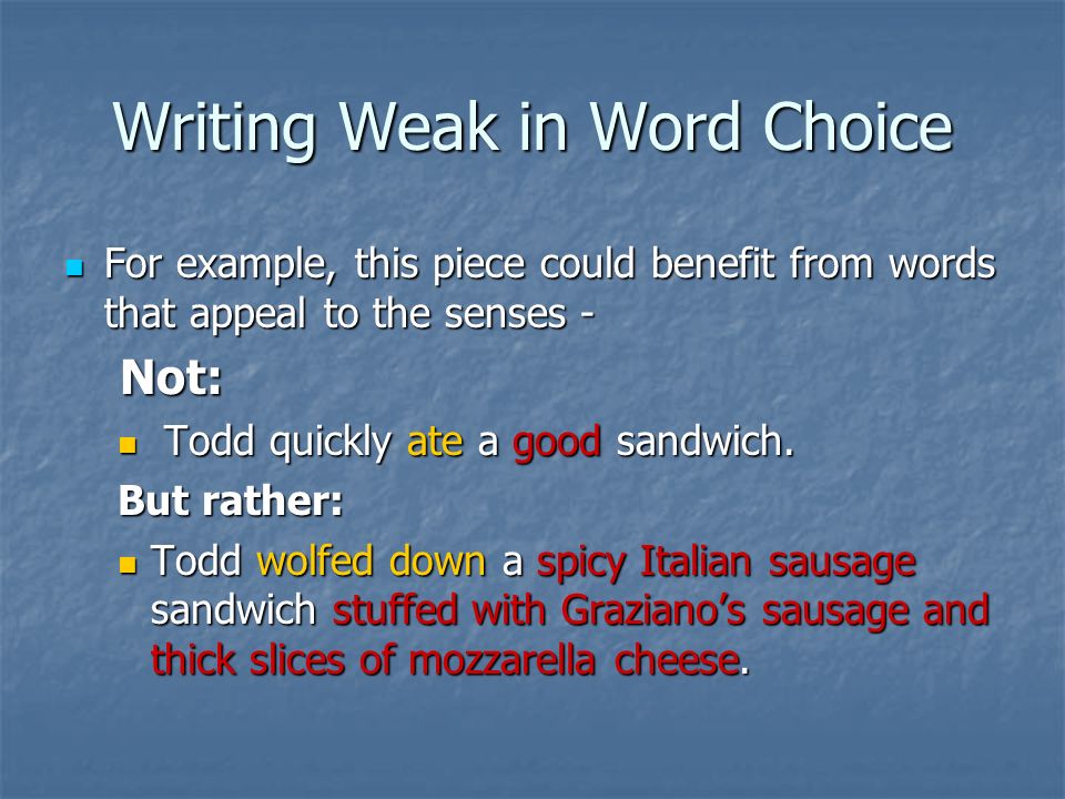 examples of effective word choice in writing