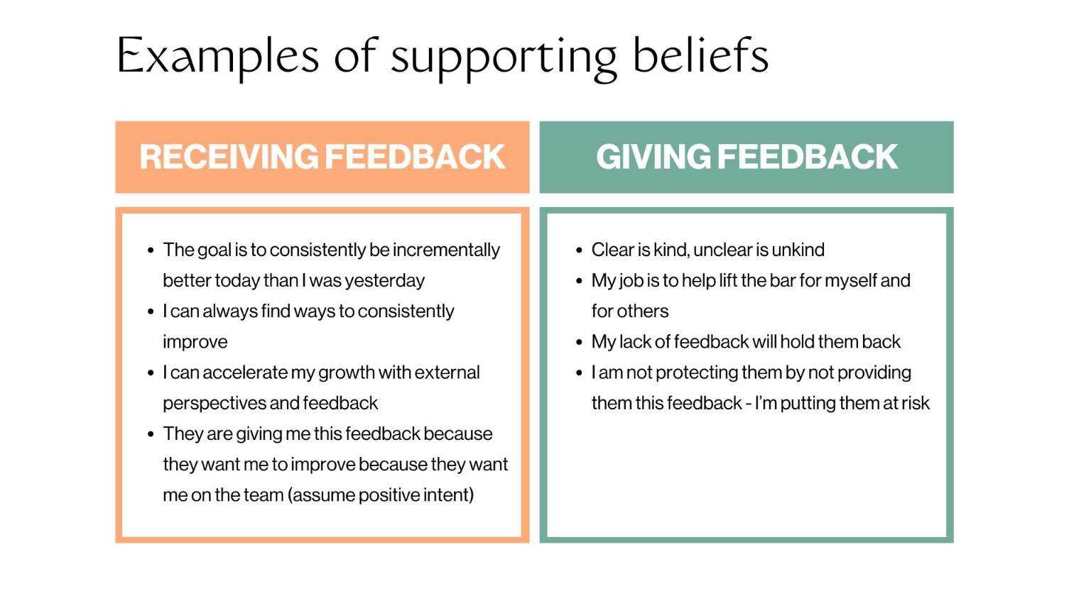 examples of feedback obtained directly from the job