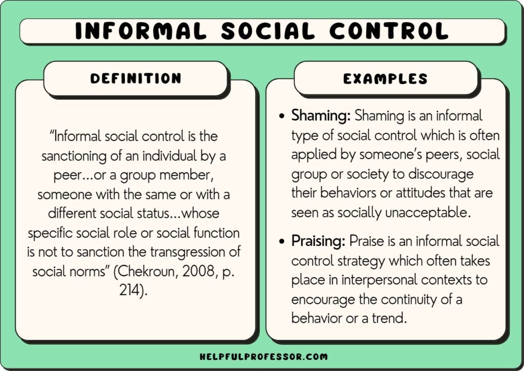 examples of informal social control you should know