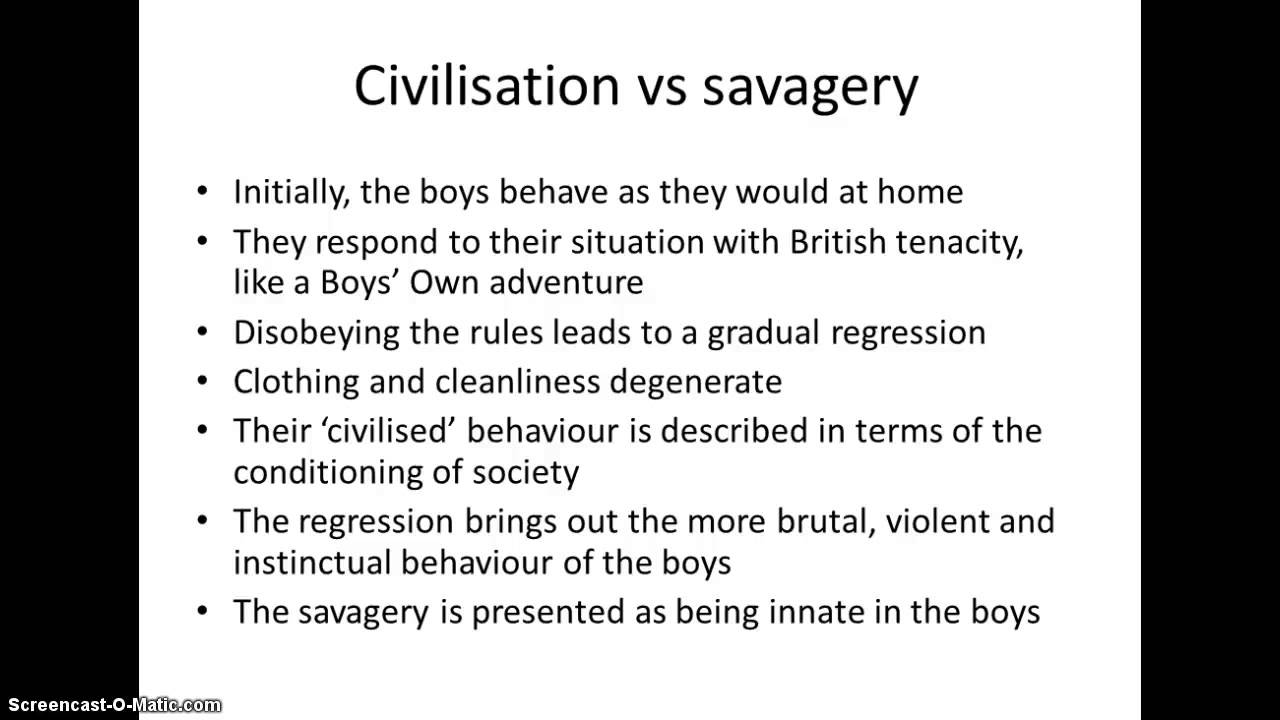 examples of lord of the flies savagery in goldings novel