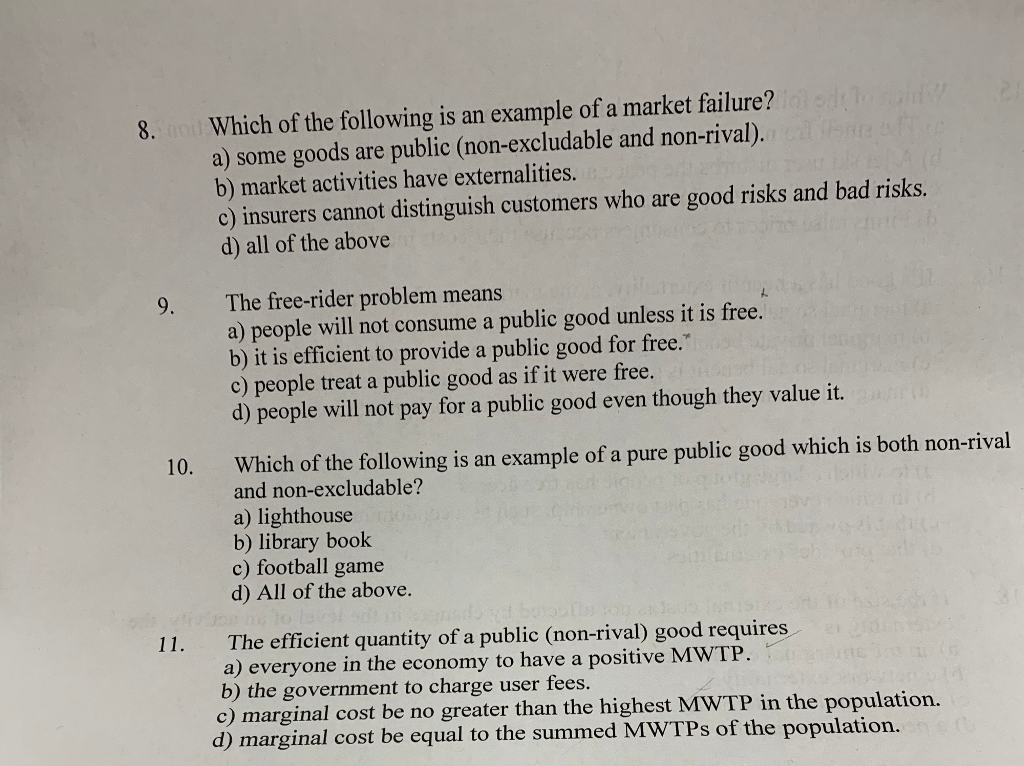 examples of markets which of the following are they