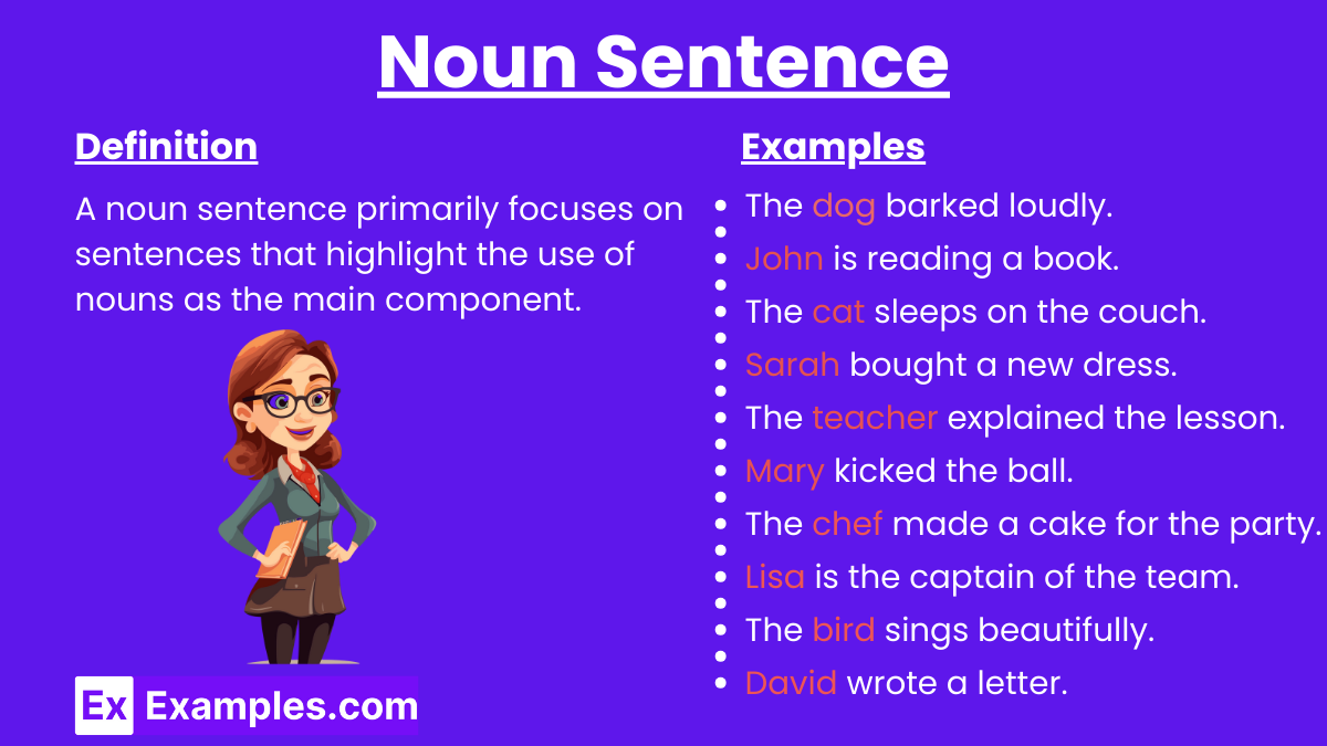 examples of noun sentences for clear communication