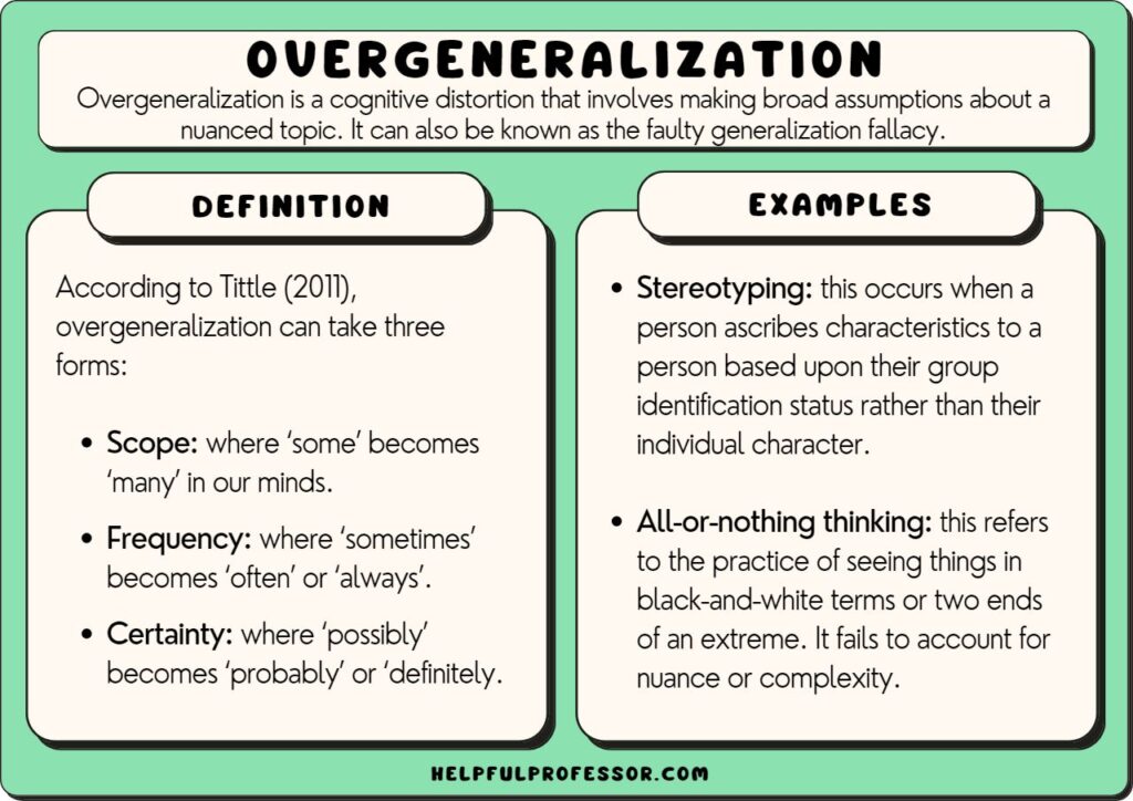 examples of overgeneralization and its impact