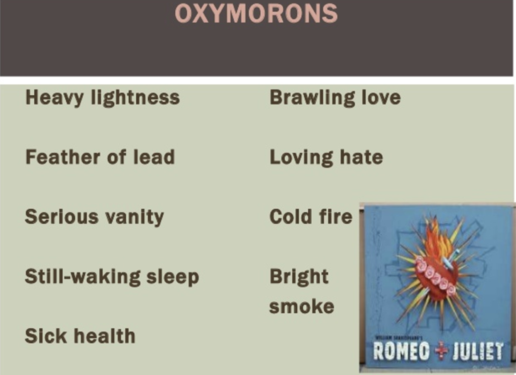 examples of oxymoron in romeo and juliet explained