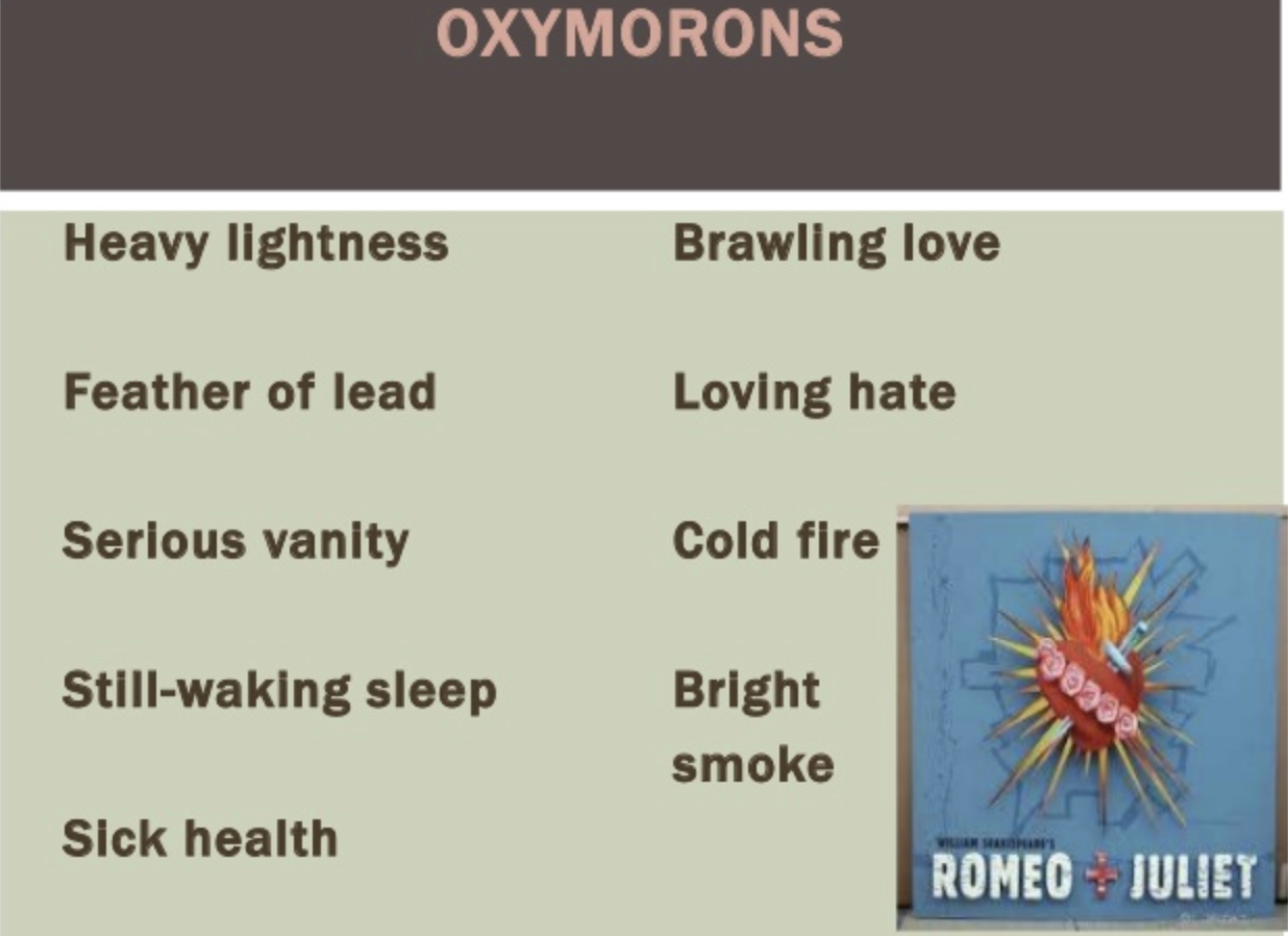 examples of oxymoron in romeo and juliet explained