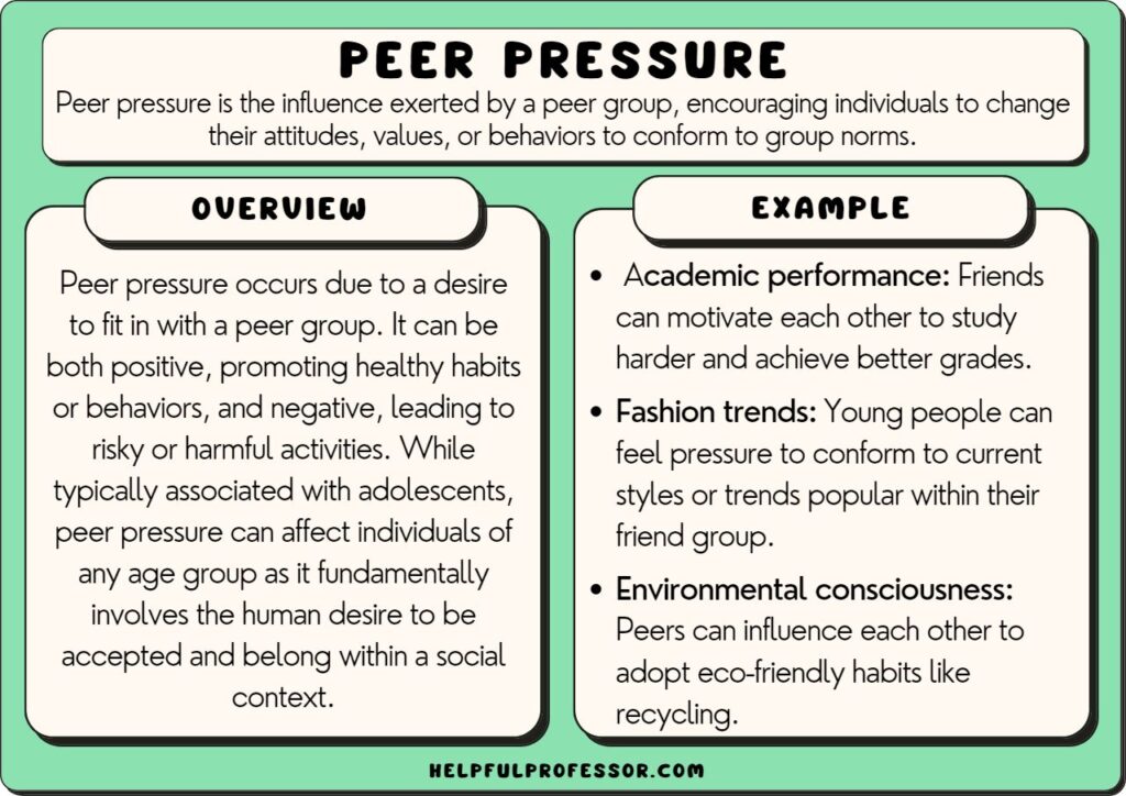 examples of positive peer pressure types to check out
