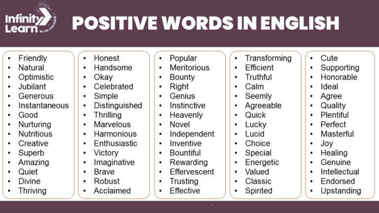 Examples of Positive Words for Students from Teachers