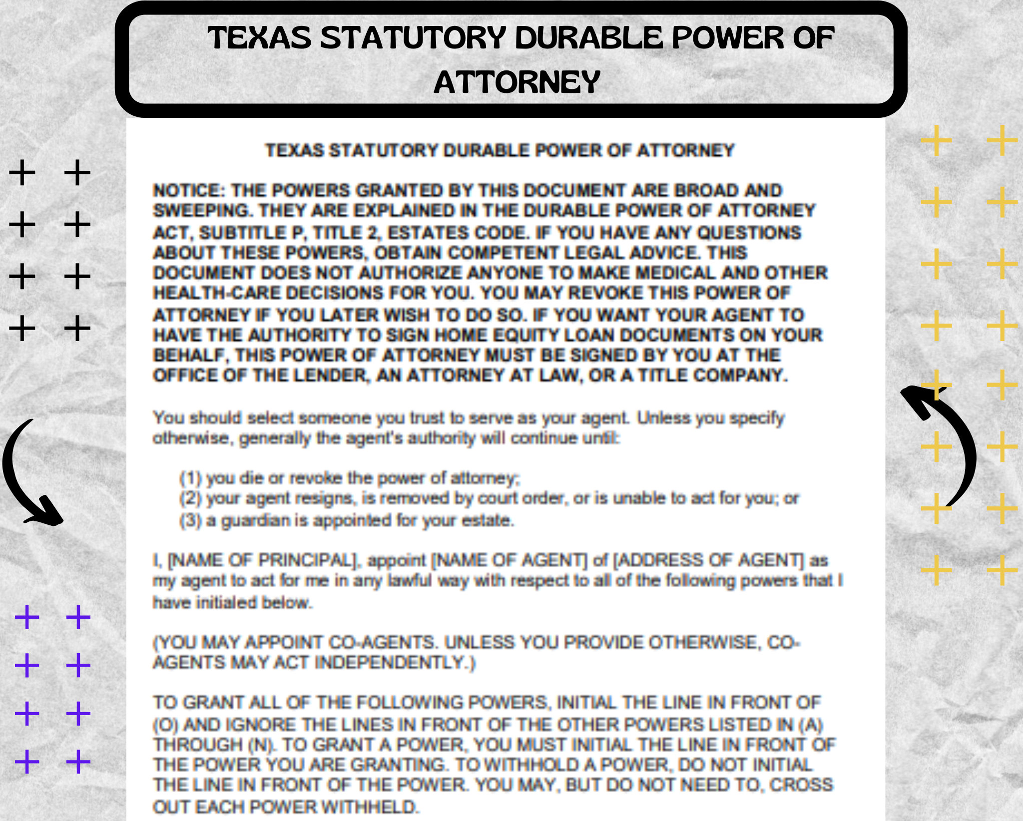examples of power of attorney form texas