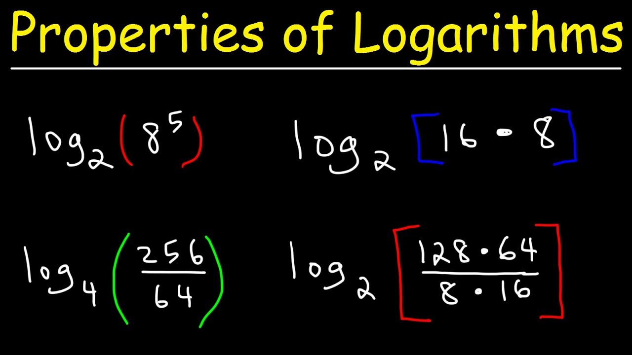 examples of properties of logarithms explained