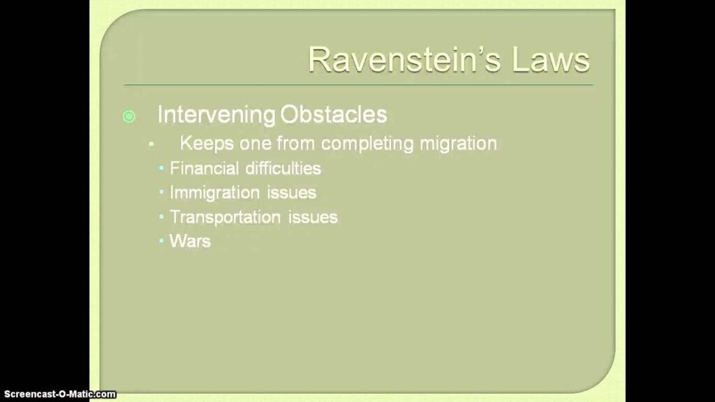 examples of ravensteins laws of migration