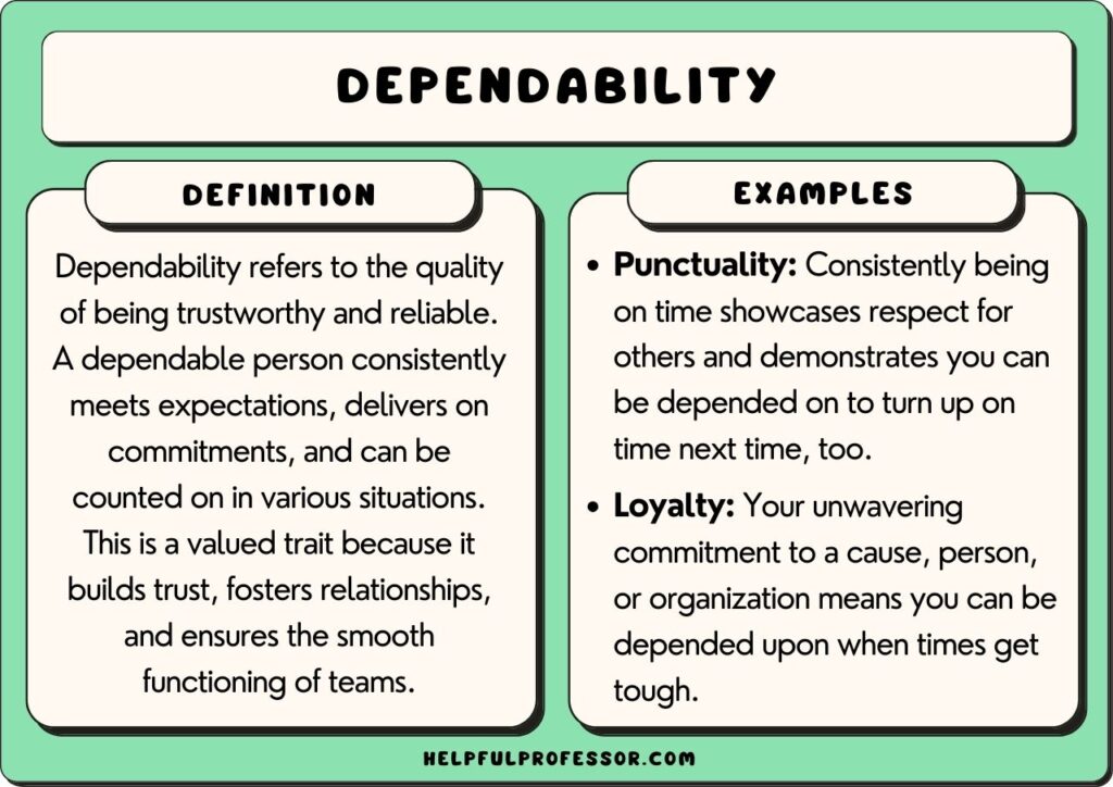 examples of reliability at work