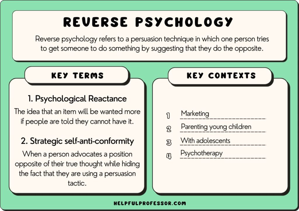 examples of reverse psychology in everyday life