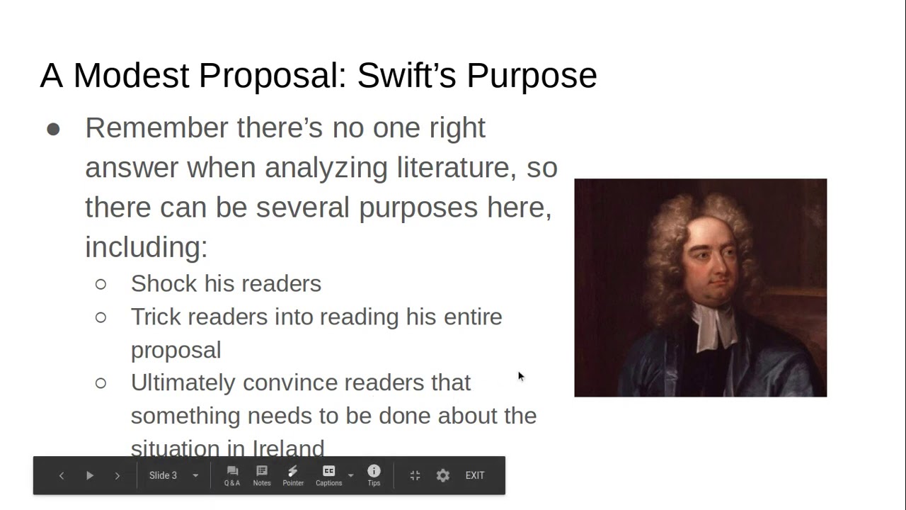 examples of satirical devices in a modest proposal