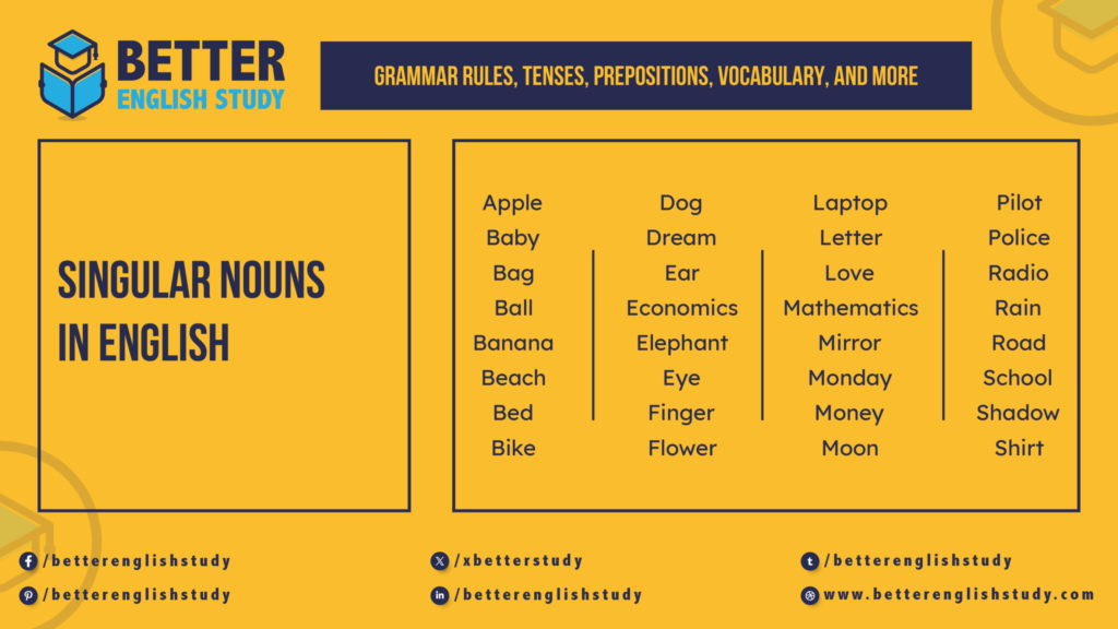 examples of singular nouns for clear communication