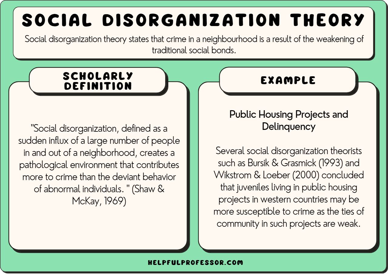 examples of social disorganization theory in criminology