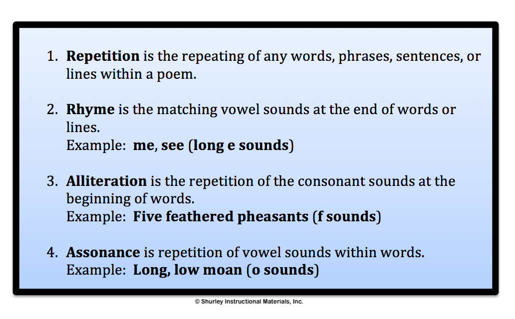 examples of sound devices in poetry that enhance experience