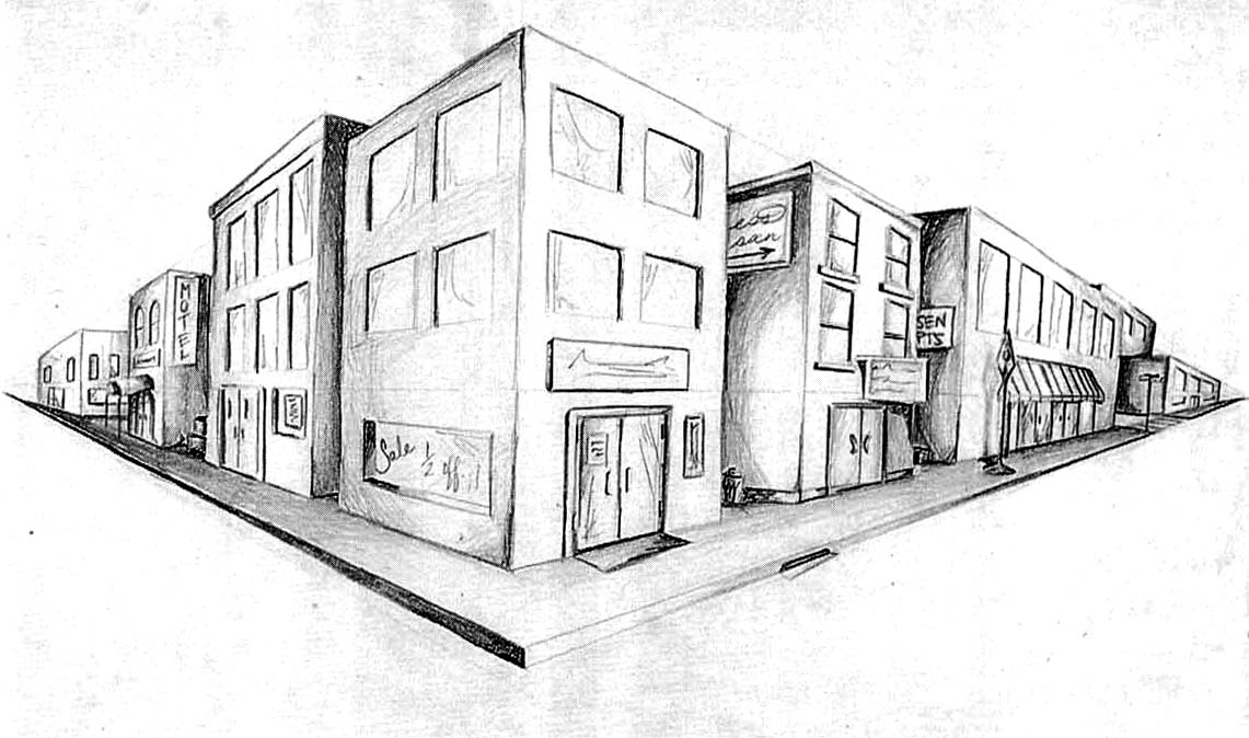 examples of two point perspective in art and architecture