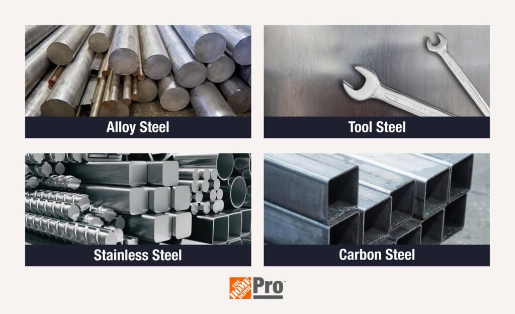 examples of types of steel for various applications