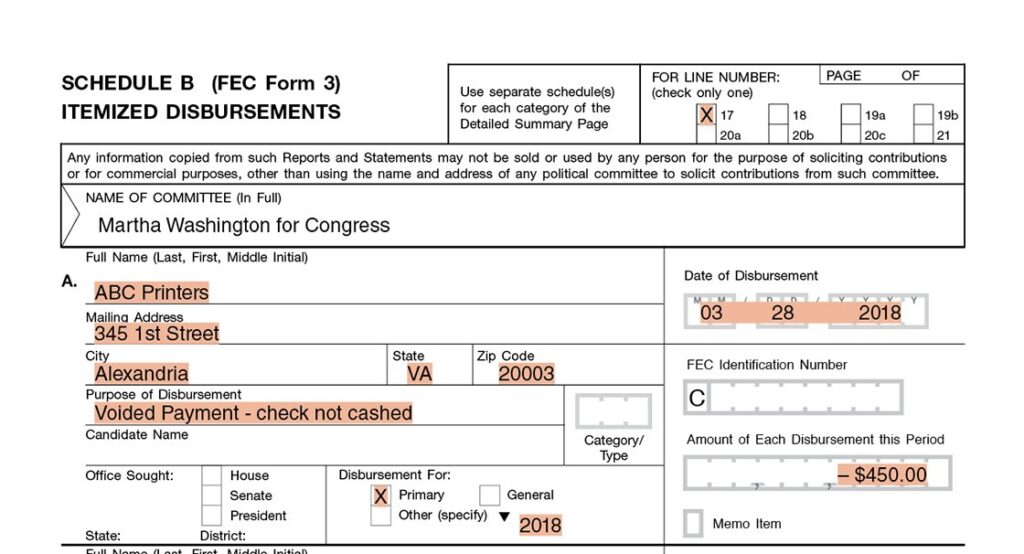 examples of using a void check in transactions