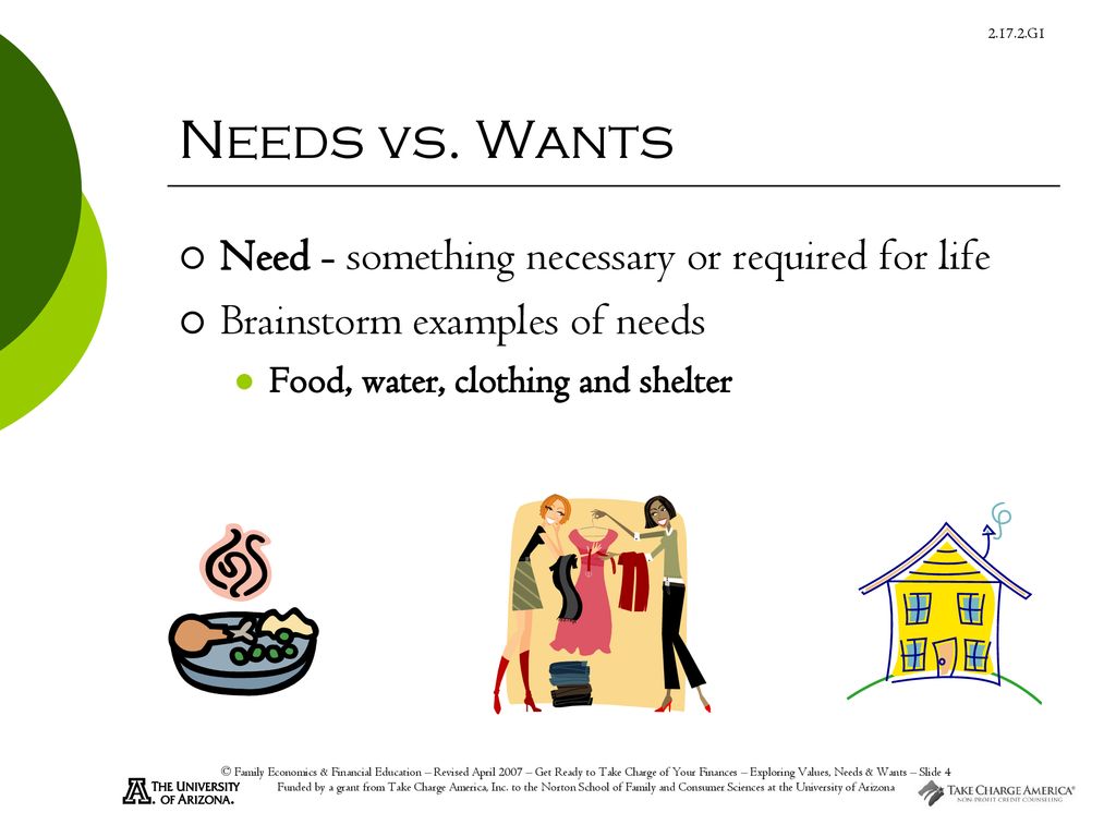 examples of want vs need for better decision making