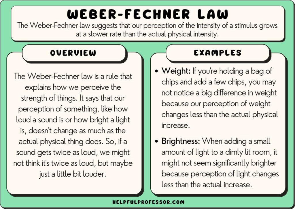 examples of webers law in everyday perception