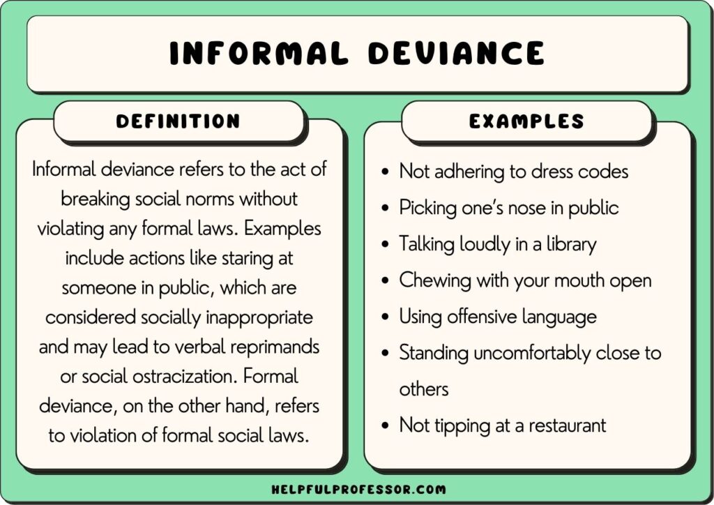examples of what is informal deviance in everyday life