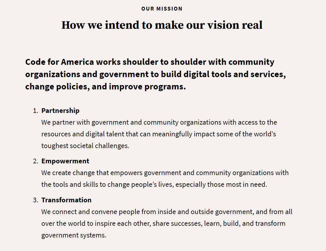 good examples of mission statements check all that apply