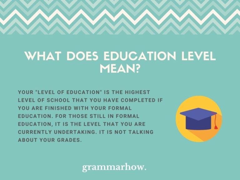 Level of Education Meaning with Examples