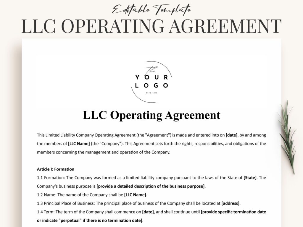 llc operating agreement example for your business scaled