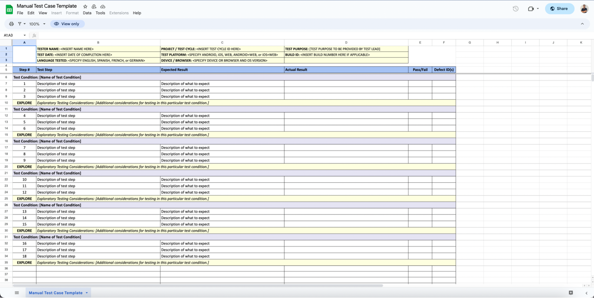 manual testing examples for software quality assurance