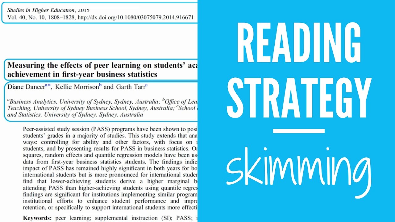 master skimming a strategy to identify key details efficiently