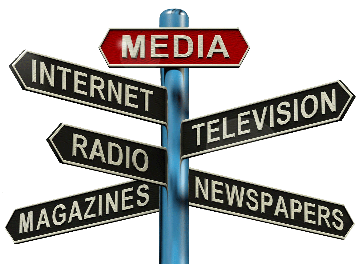 media newspapers magazines television and internet examples