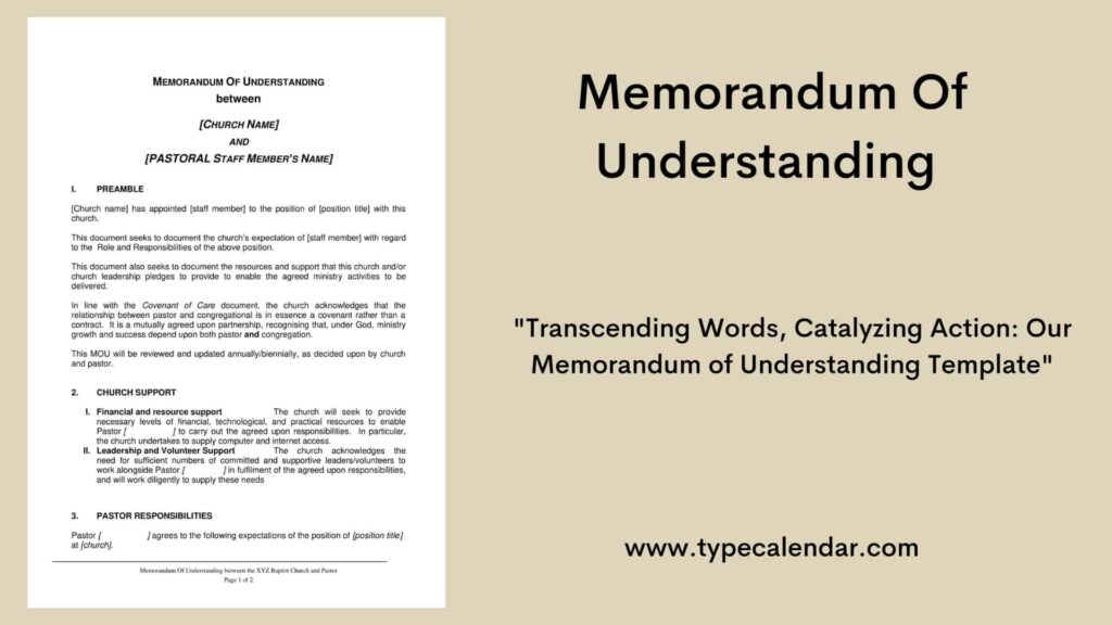 memorandum of understanding template examples