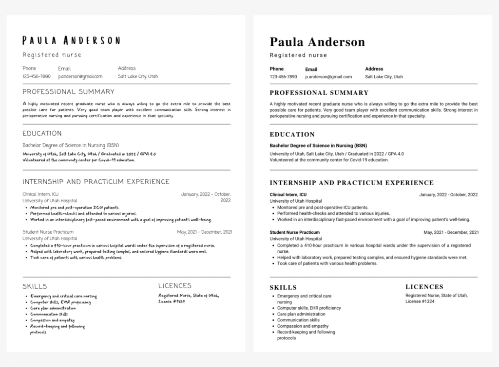 nursing skills for resume examples to stand out