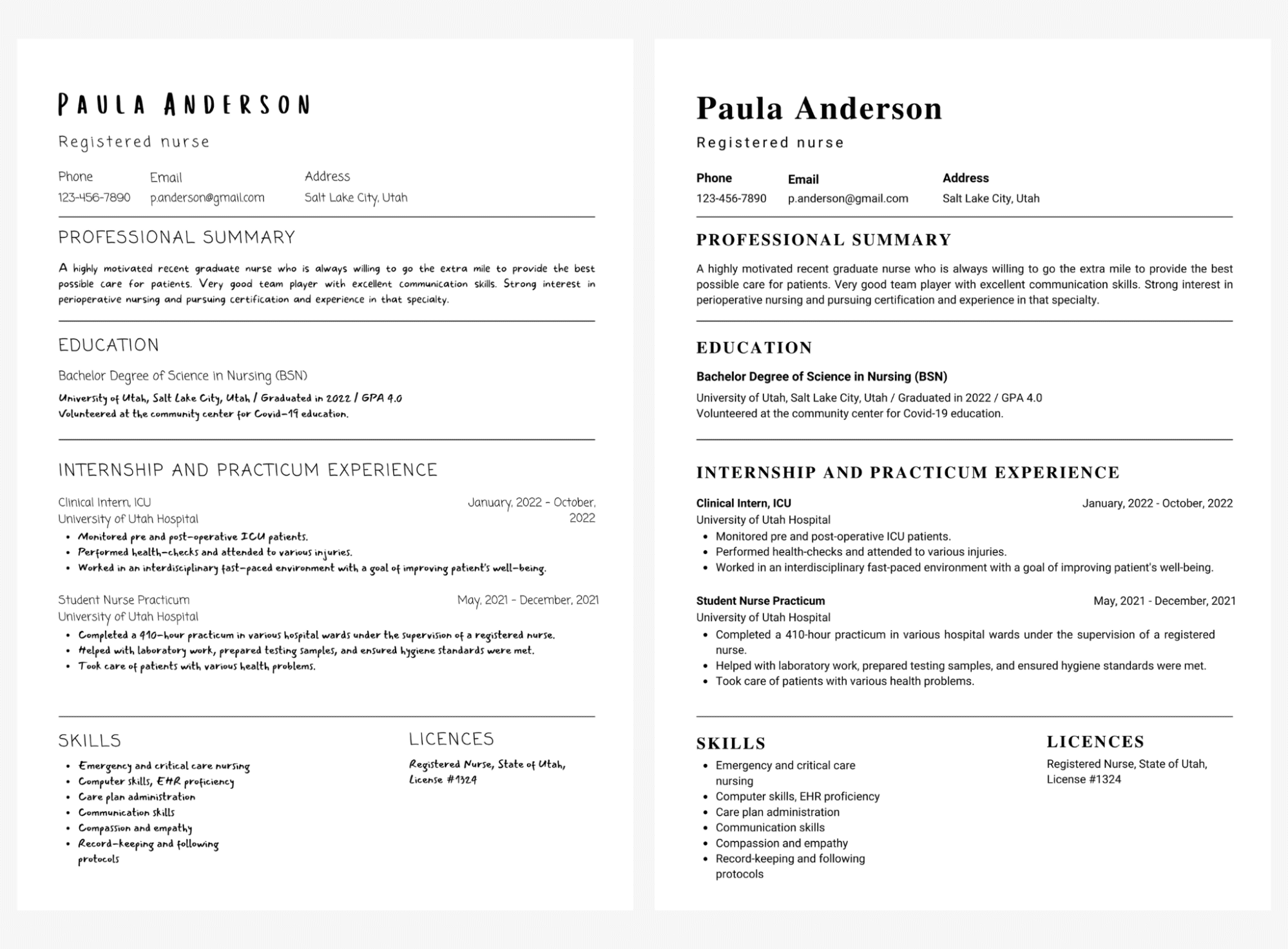 nursing skills for resume examples to stand out