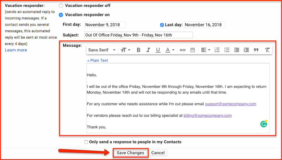 out of office subject line examples you can use