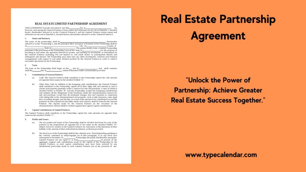 partnership agreement template examples for success