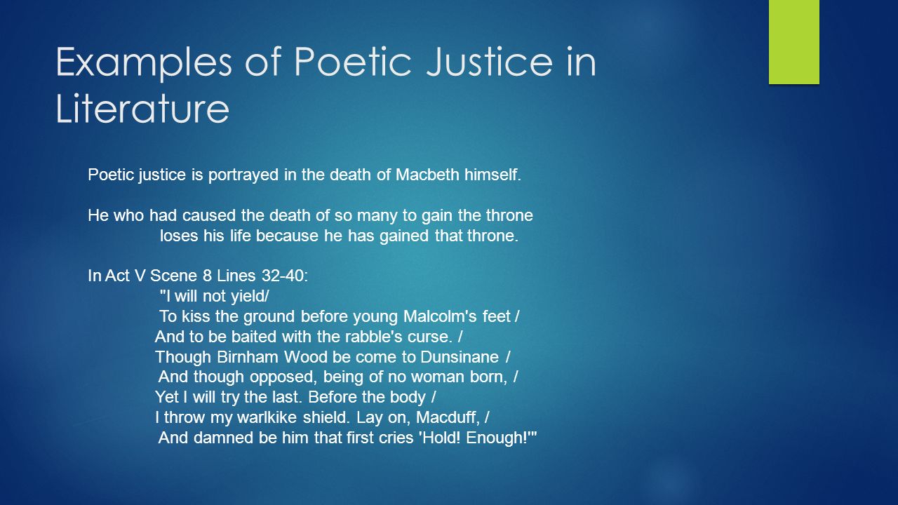 poetic justice examples in literature and life